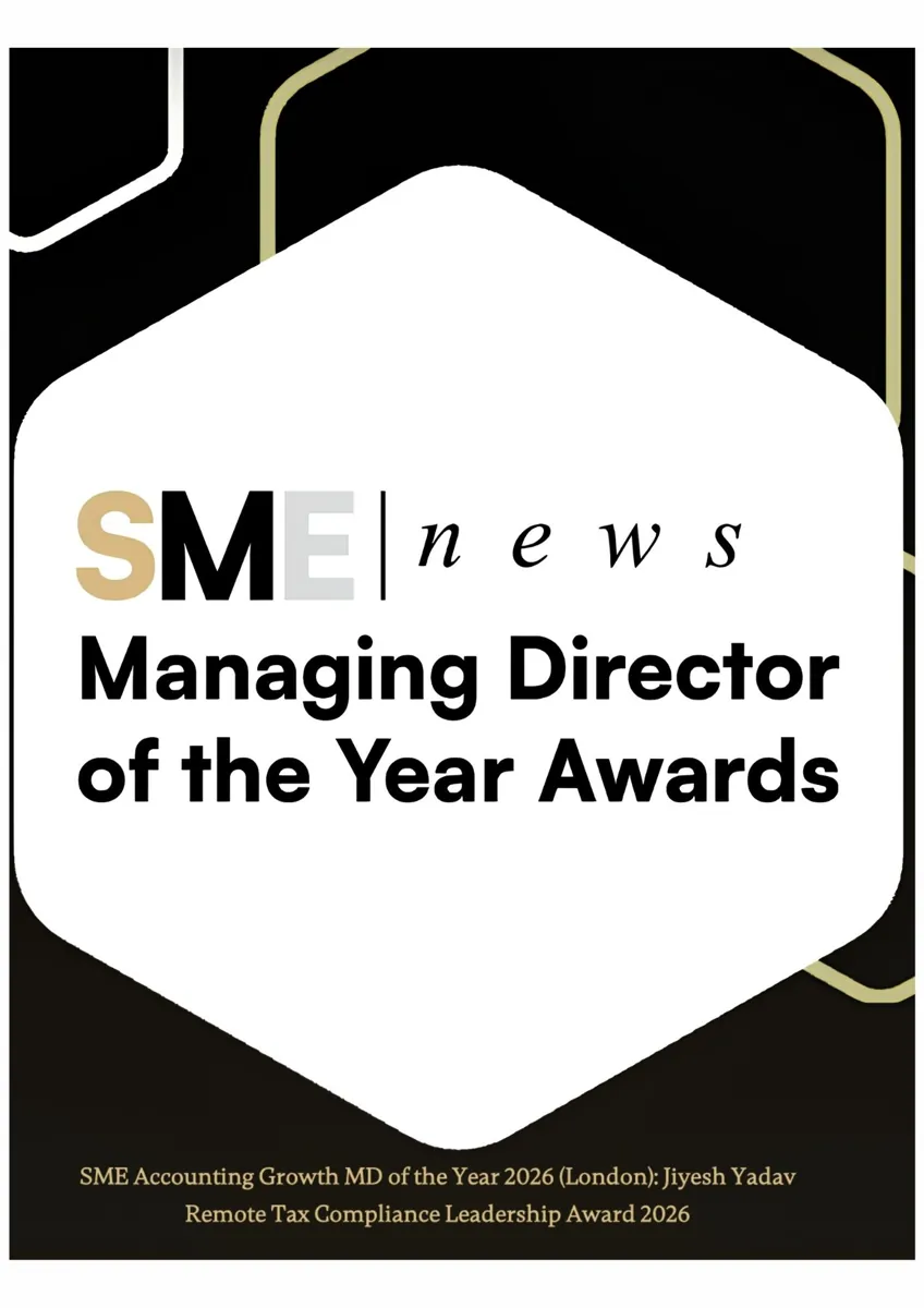 SME News Managing Director of the Year Awards certificate for Jiyesh Yadav